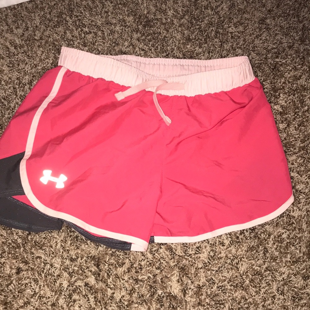 Pink and Grey Under Armour shorts